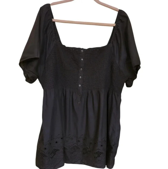 Lane Bryant Tops - Lane Bryant black baby doll top